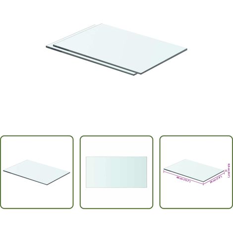Panneau en verre - Panneaux d'étagère 2 pcs Verre Transparent 40 x 20 cm (1/5)