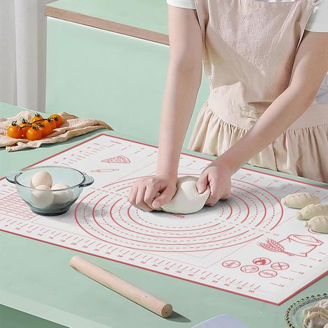 Tapis de pâtisserie en silicone 40 x 60 cm (16 x 24 pièces) - Tapis antiadhésif et antidérapant avec graduations pour pâte, préparation tartes, pizzas, biscuits et fondants. Idéal pour plan de travail (1/5)