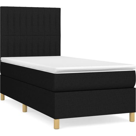 Maison Exclusive - Giroletto a Molle con Materasso Nero 100x200 cm in Tessuto (1/5)