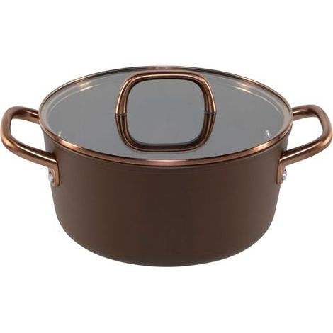 ZWILLING Milano Kochtopf mit Glasdeckel 24 cm, Braun