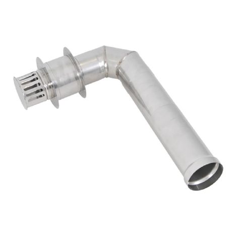 Set d'évacuation en acier inoxydable avec traversée de paroi, connexion 110 mm pour le TTulpe Indoor B-10 ou B-11 THEFLU002