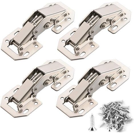 Charnière pour meuble 90 degrés – Acier laminé à froid – Dimensions 77mm x 32mm – Lot de 4 – Angle d'ouverture fluide (1/5)