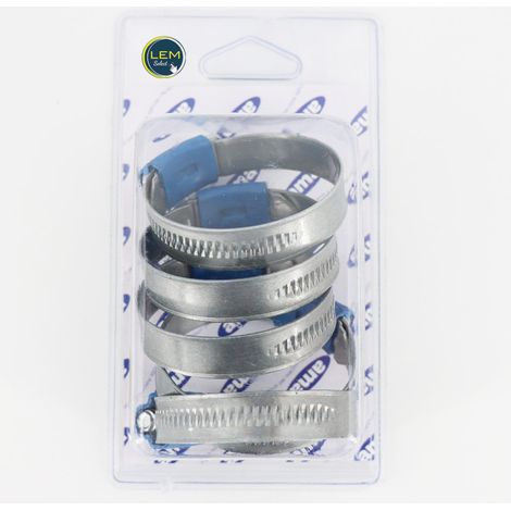 Blister de 5 colliers de serrage à vis sans fin 12 mm "ABA" 32 à 50 mm