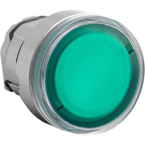 Schneider testa pulsante luminoso a filo ghiera solo testa verde led zb4bw333 (1/8)