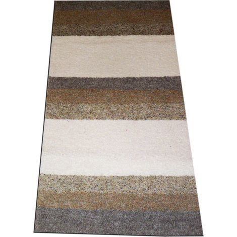 Tapis fait main cheveux normaux 70% coton 60x120 marron écru