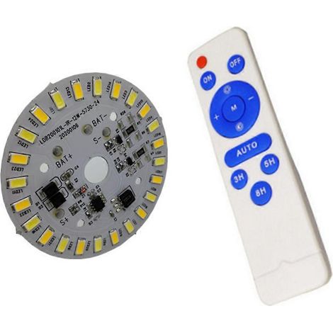 Panneau lumineux solaire rond à LED bicolore avec télécommande, 3,2 V/3,7 V (1/5)