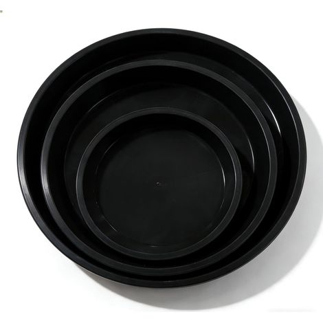 9 Pièces Coupelle Pot de Fleur 21cm 25cm et 28cm (3 sous-Pots par Taille) - Noir sous Coupe Pot de Fleur Plastique Adaptés aux Projets de Jardinage et aux Plantes D'intérieur et D'extérieur (1/5)