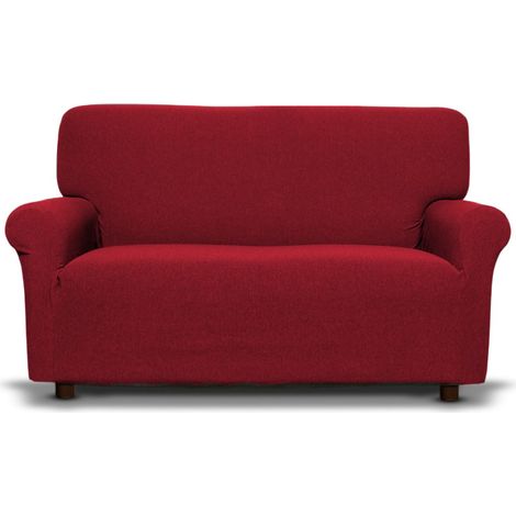 Copridivano New York Rosso Rubino Elasticizzato, Antigraffio, per Divani con Braccioli, Telo Divano Universale, Made in Italy Divano 5 posti cm. 350-420 (1/5)