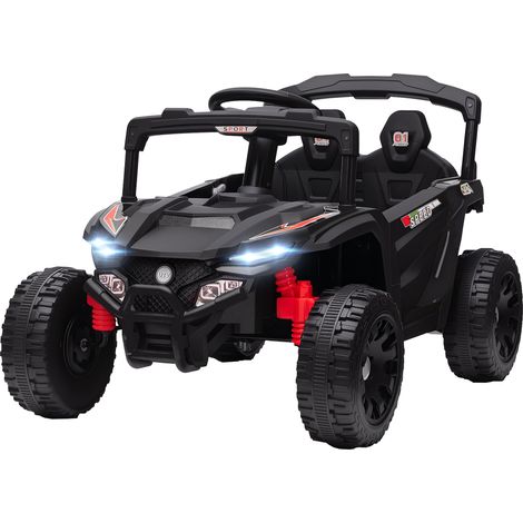 Coche électrique enfant 12V 2 moteurs commande remote 2.4G suspension arrière phares musique noir