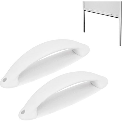 Pack de 2 Poignées de Moustiquaire - Kit de Poignées en Nylon Blanc - Compatibles avec les Moustiquaires de Porte et de Fenêtre - Remplacement ou Complément - Fixation par Vis - Mod. MR01 (1/5)