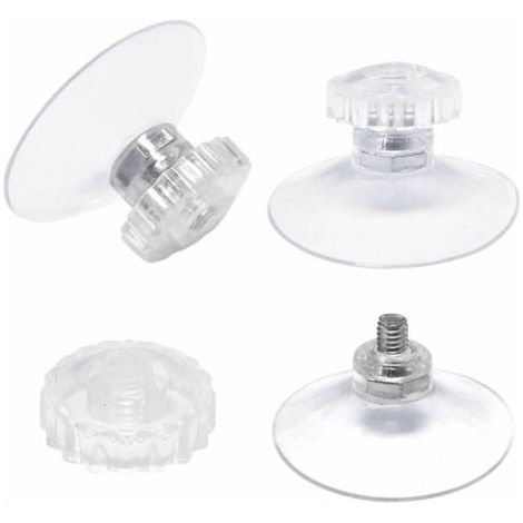 lot de 30 Ventouses avec Filetage et écrous moletés Ø 45 mm, Transparentes, pour Voiture, Camping, vitre, Pare-Soleil