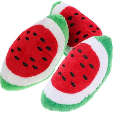Lot de 3 jouets pour chien en peluche à mâcher, motif pastèque, adorables jouets pour animaux de compagnie (1/4)