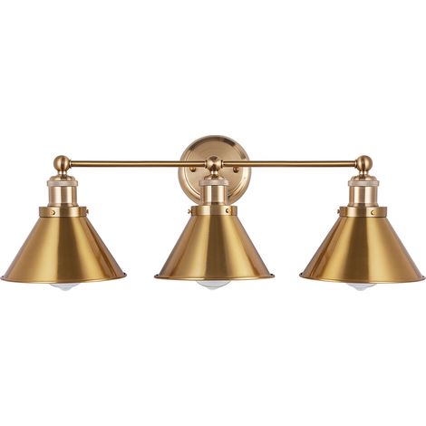Lámpara Aplique de Pared - Diseño Vintage Dorado - 3 focos - Remir Gold