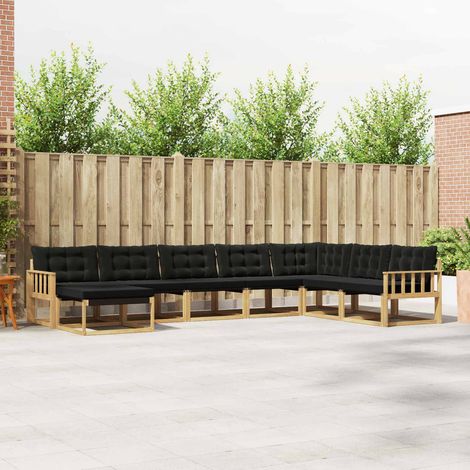 vidaXL Outdoor-Sofagarnitur mit Kissen 8 pcs Weiß und Schwarz (1/5)