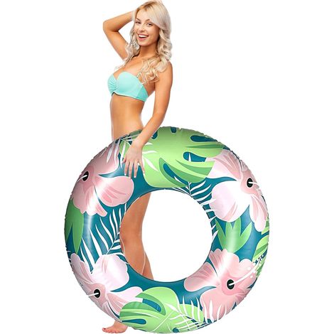 Bouée gonflable, 90 cm, pour nager dans les piscines et à la plage, fêtes aquatiques estivales, un accessoire flottant conçu pour les activités nautiques récréatives.-AquaForge (1/5)
