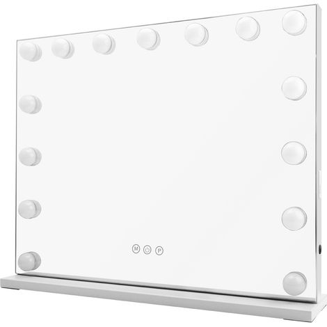 Lykke Schminkspiegel mit Licht Hollywood 56x12x46cm (1/2)