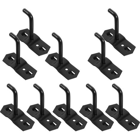 Supports D'Étagère Robustes Carrés 10 Pièces Noir Fer Crochets Pour Commerce De Détail Organisation Murale Efficace Installation Rapide (1/5)