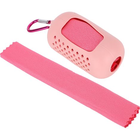 Tragbares, schnelltrocknendes Mikrofaser-Reisehandtuch mit Kühlfunktion für Sport und Dusche, ideal für Outdoor-Camping (Pink) (1/5)