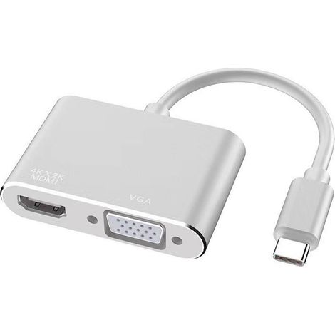 Adaptateur USB-C vers HDMI VGA, double écran, compatible avec MacBook Pro, iPad Pro, etc.
