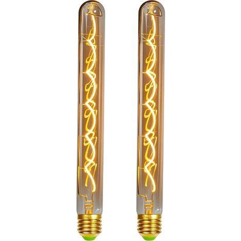 2 Ampoule LED Tube E27 300mm Filament Spirale Dimmable Lumière Chaude 2000K Pour Lustre (1/5)