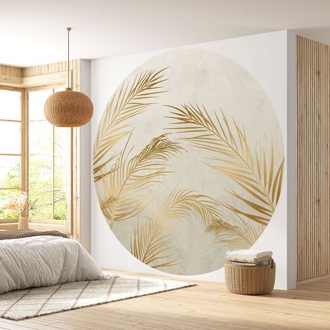 Papier peint rond / cercle - Motif botanique - Diamètre 50 cm (1/4)