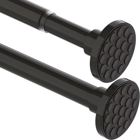 Tringle à rideau extensible antidérapante – Extra épaisse pour rideaux lourds – Longueur 75-110 cm – Noir