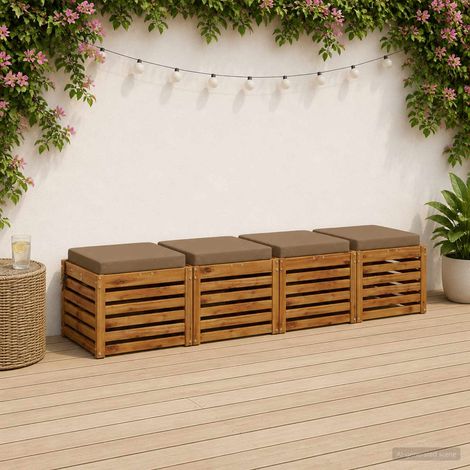 vidaXL 4-Piece Seat Cushions SOEST 4 pcs 100% Polyester Taupe (1/5)