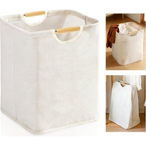 Cesto de ropa de 36 l, 40 x 30 x 30 cm, plegable, apto para usar en el lavadero, el baño o para guardar juguetes infantiles (Medio ambiente) (1/5)