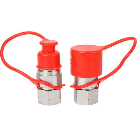 raccords hydrauliques avec capuchons anti-poussière, filetage 3/4 NPT, raccords rapides à face plate pour chargeuse compacte (1/5)