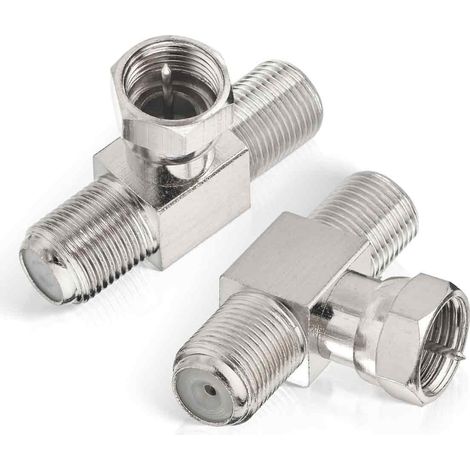 2 pièces répartiteur coaxial, 3 voies, connecteur F mâle vers double F femelle, 75 ohms, pour antenne TV et satellite (1/5)