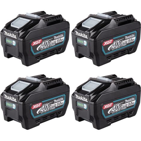 Batteria ricaricabile Makita 4x BL 4050 F 40 V max. 5,0 Ah / 5000 mAh Li-Ion XGT ( 4x 191L47-8 ) IP64 con indicatore del livello di carica (1/4)