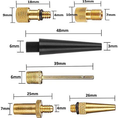 25-teiliges Ventiladapter-Pumpenventilset für SV-, AV-, DV-, Dunlop-, French-Flash- und Presta-Ventile mit Ring (1/5)