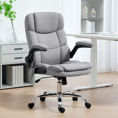 Fauteuil bureau massage à 4 points chauffage accoudoirs rabattables - Couleur: Grey (1/4)