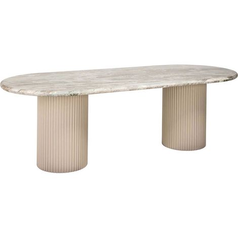 Table à manger élégante en marbre Toronto - Beige marbré élégant (1/5)