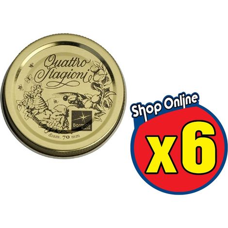 6 COPERCHI 86 MM PER BARATTOLI QUATTRO STAGIONI BORMIOLI CAPSULE DIAMETRO