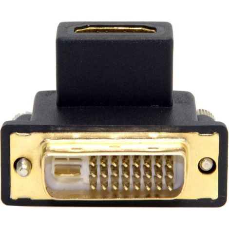 1 Adaptateur DVI vers HDMI, Connecteur coudé 90 degrés, Plaqué or, Résolution 1080p, Pour Ordinateur et HDTV (1/5)