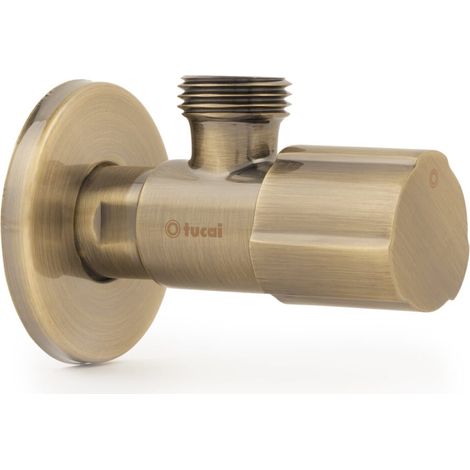 Robinet équerre design - ACS - VIEUX BRONZE - Mâle 1/2" / Mâle 3/8" - Tucai (1/2)