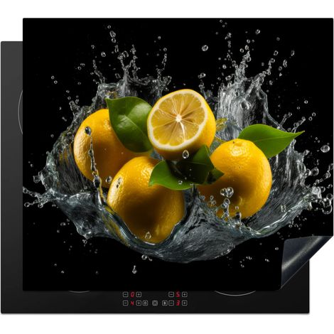 Induction Hob Protector Lemon - Fruit - Yellow - Black 60x52 cm