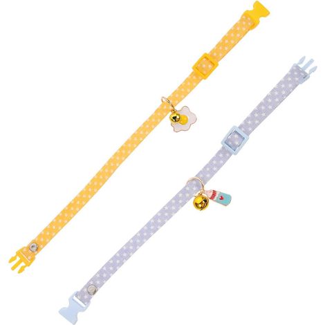 Kätzchenhalsband mit Glöckchen, mehrfarbig, 10 Stück, Katzenhalsbänder für Haustiere (1/5)