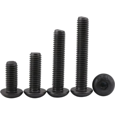 60 vis à tête hexagonale creuse M2/M2.5 de 3 30 mm longueur, avec bouton noir, F (16 M2 pièces))