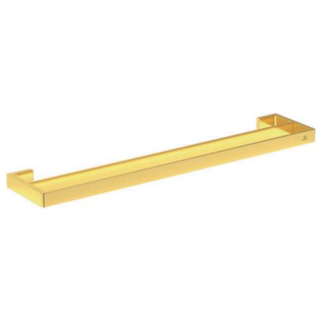 Support double pour serviettes Conca Cube, 600 mm, carré, or brossé (1/3)