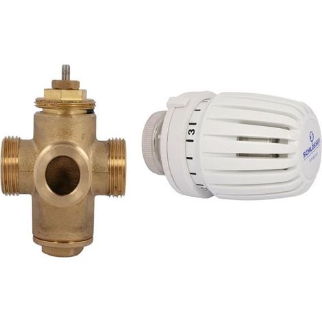 JS DREIWEGE-THERMOSTATVENTIL-SET HK-ANSCHL.LI, 3x3/4"AG, SYMMETR.