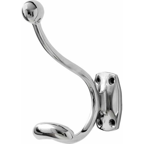 Single Hook Chrome Coat Hanger - coat storage - L7 x W6 x H10 cm