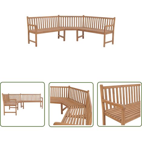 Banc d'angle de jardin Luxueux Fauteuil de jardin 185x185x90 cm Bois de teck solide Chic-625291 (1/5)