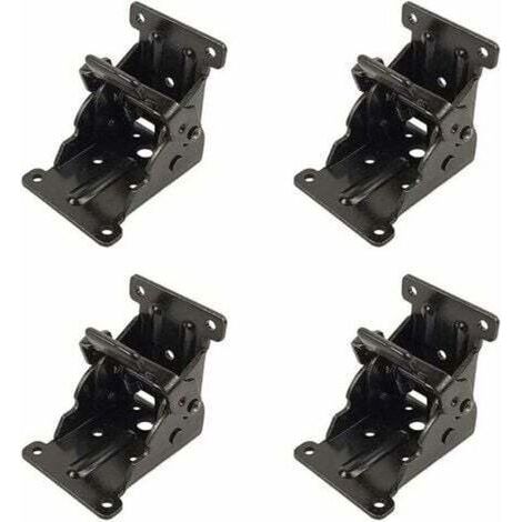 ALLIANDISCharnière Pliante Autobloquante, 4 Pcs charnière pliante pour armoire de cuisine, Charnière Pliante Pied 90 Degrés en Tôle d'acier, Verrouillage Extension Table Support d'étagère Pliable dont (1/4)