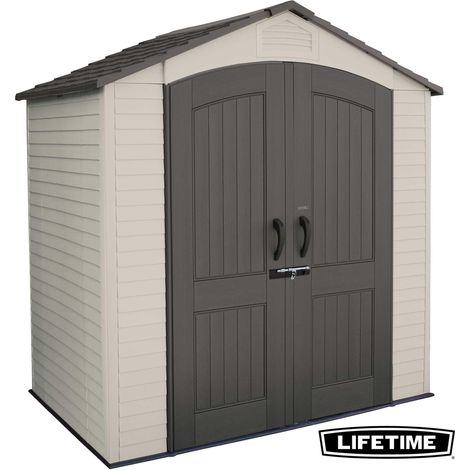 Lifetime – Abri de jardin résine 2,92m2 – Dimensions 2,13m x 1,37m – Charpente acier inoxydable – Plancher HDPE antidérapant – Garantie 10 ans (1/5)