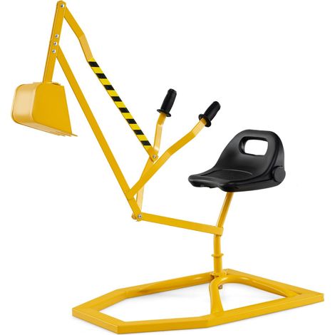 Pelle à sable enfants 112 x 40 x 64 cm siège rotatif 360° confort ergonomique design extérieur en métal jaune