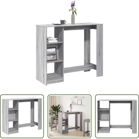 Étagère -  Table de bar avec étagère sonoma gris bois d'ingénierie (1/5)