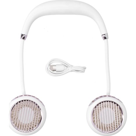 Ventilateur de cou rechargeable USB, portable et ajustable pour l'été en extérieur