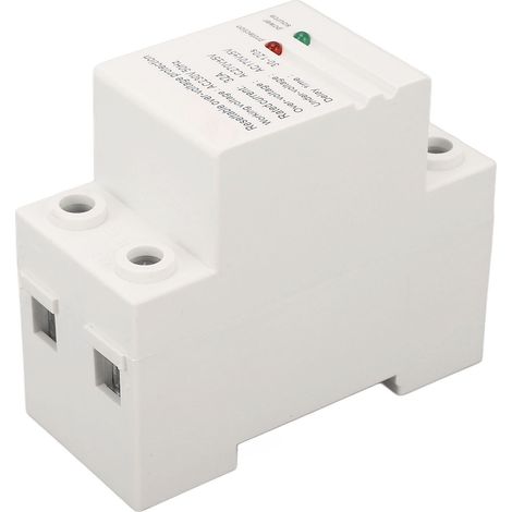 Dispositif de protection contre les surtensions et les sous-tensions 32 A AC 230 V 50 Hz, montage sur rail DIN, réarmement automatique, entrée par le bas, sortie par le haut (1/5)